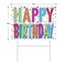 6 Pack Bulk All Weather-Plastic Happy Birthday Party Yard Sign